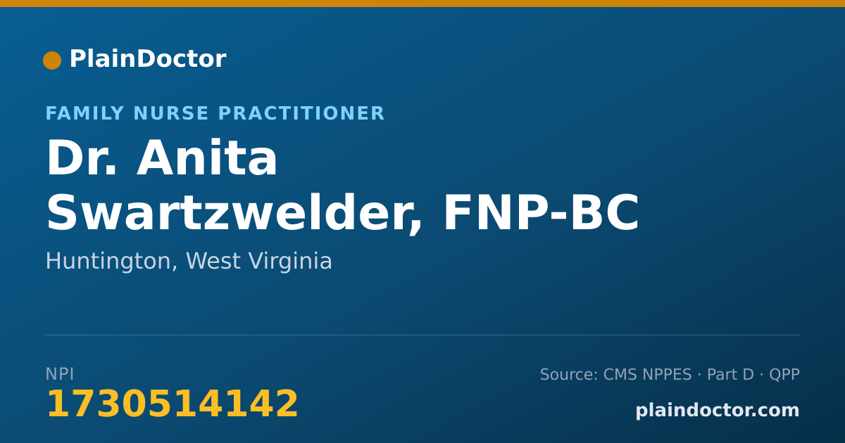 Shareable card for Anita Swartzwelder, FNP-BC - Family Nurse Practitioner, Huntington, WV