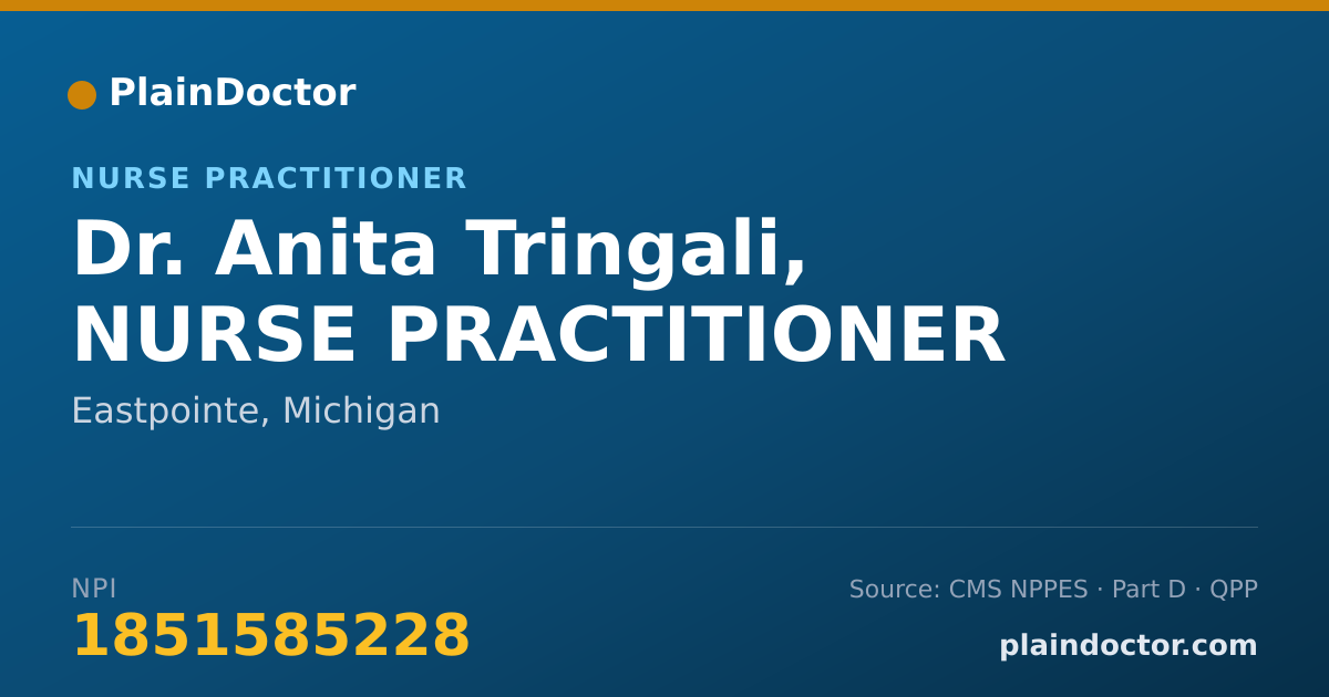 Shareable card for Anita Tringali, NURSE PRACTITIONER - Nurse Practitioner, Eastpointe, MI