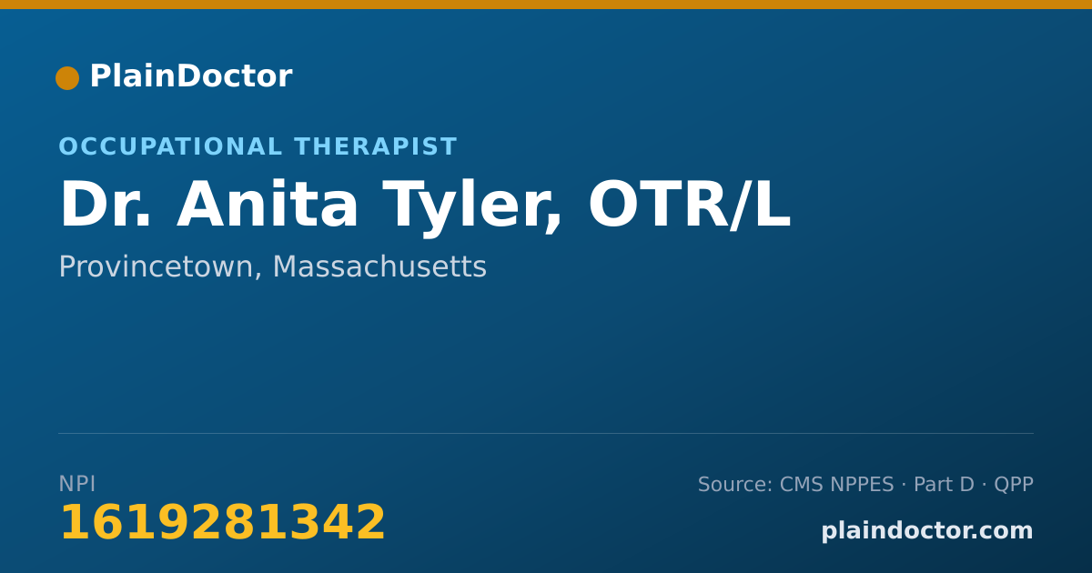 Shareable card for Anita Tyler, OTR/L - Occupational Therapist, Provincetown, MA