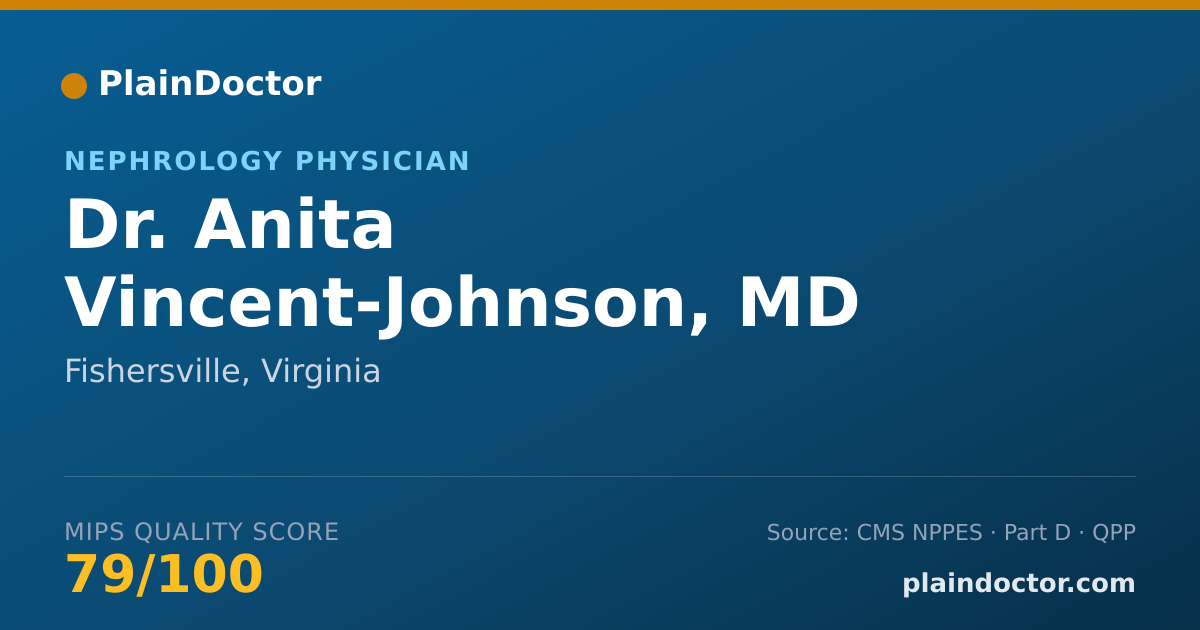 Shareable card for Anita Vincent-Johnson, MD - Nephrology Physician, Fishersville, VA