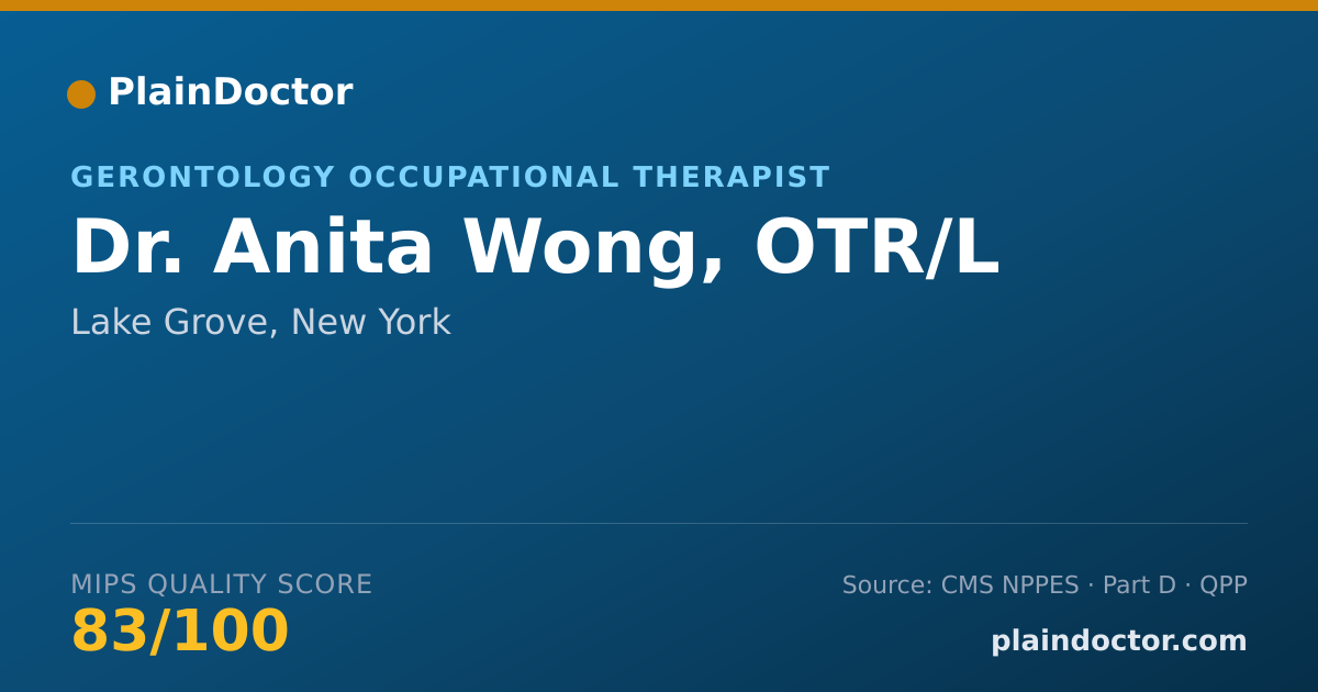 Shareable card for Anita Wong, OTR/L - Gerontology Occupational Therapist, Lake Grove, NY