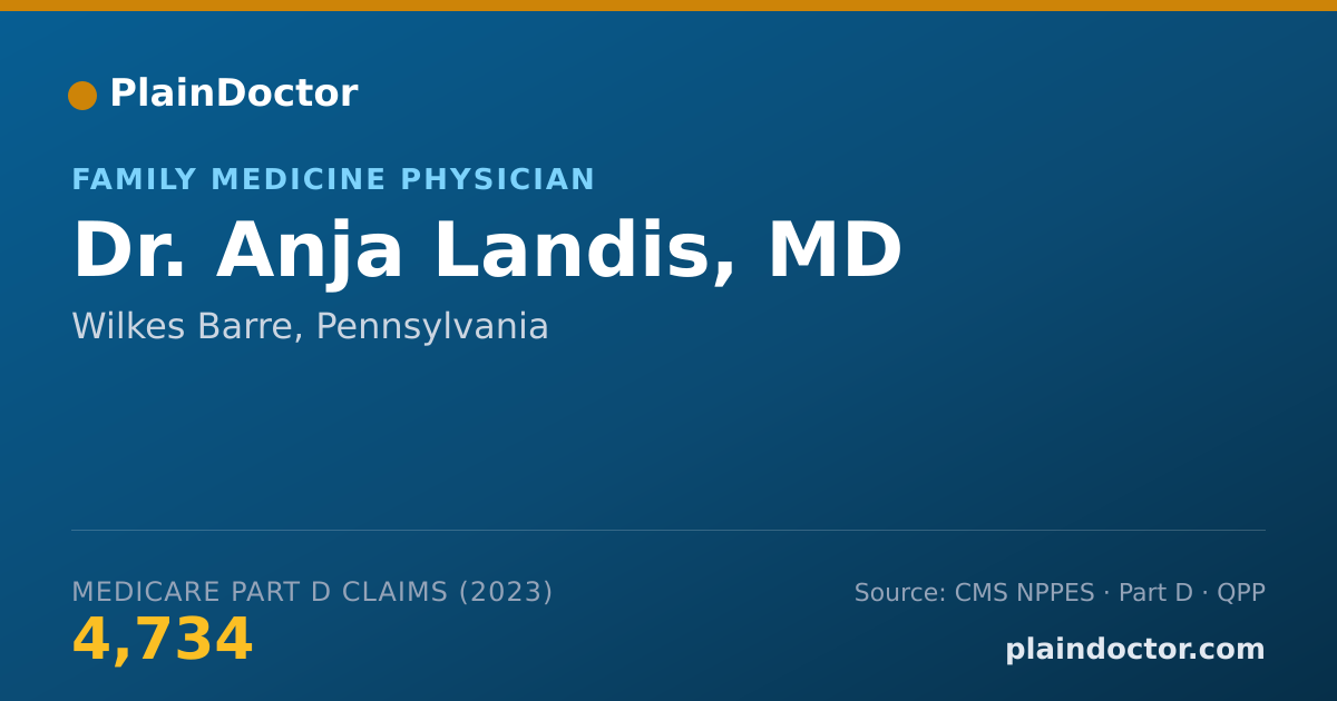 Shareable card for Anja Landis, MD - Family Medicine Physician, Wilkes Barre, PA