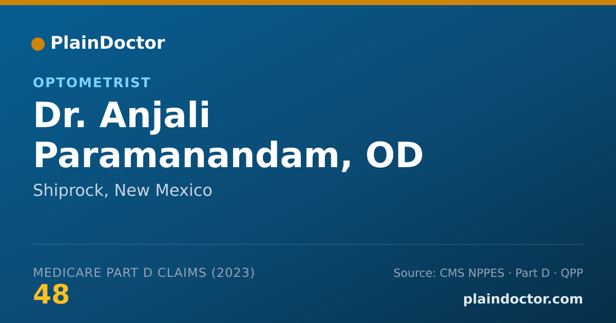 Shareable card for Anjali Paramanandam, OD - Optometrist, Shiprock, NM