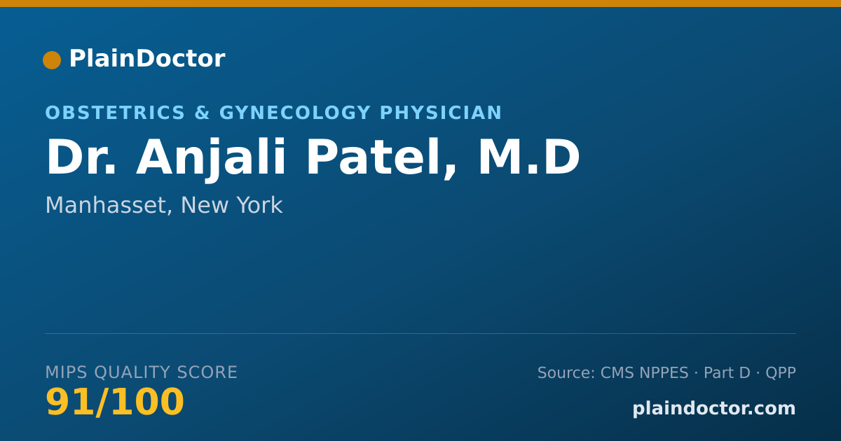 Shareable card for Anjali Patel, M.D - Obstetrics & Gynecology Physician, Manhasset, NY