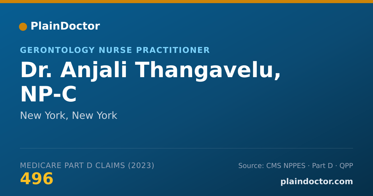 Shareable card for Anjali Thangavelu, NP-C - Gerontology Nurse Practitioner, New York, NY