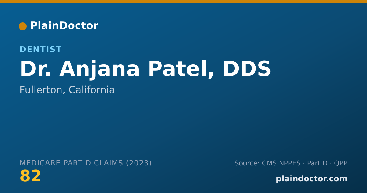Shareable card for Anjana Patel, DDS - Dentist, Fullerton, CA