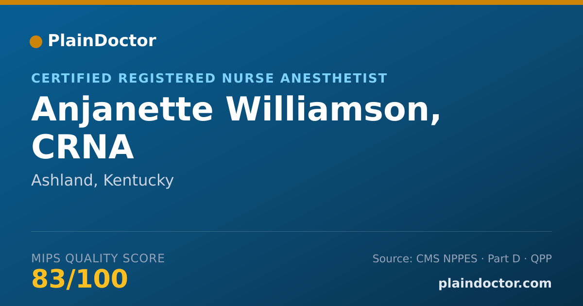 Shareable card for Anjanette Williamson, CRNA - Certified Registered Nurse Anesthetist, Ashland, KY