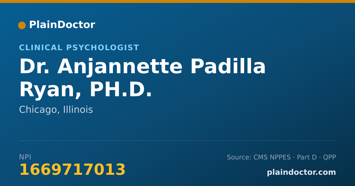 Shareable card for Anjannette Padilla Ryan, PH.D. - Clinical Psychologist, Chicago, IL
