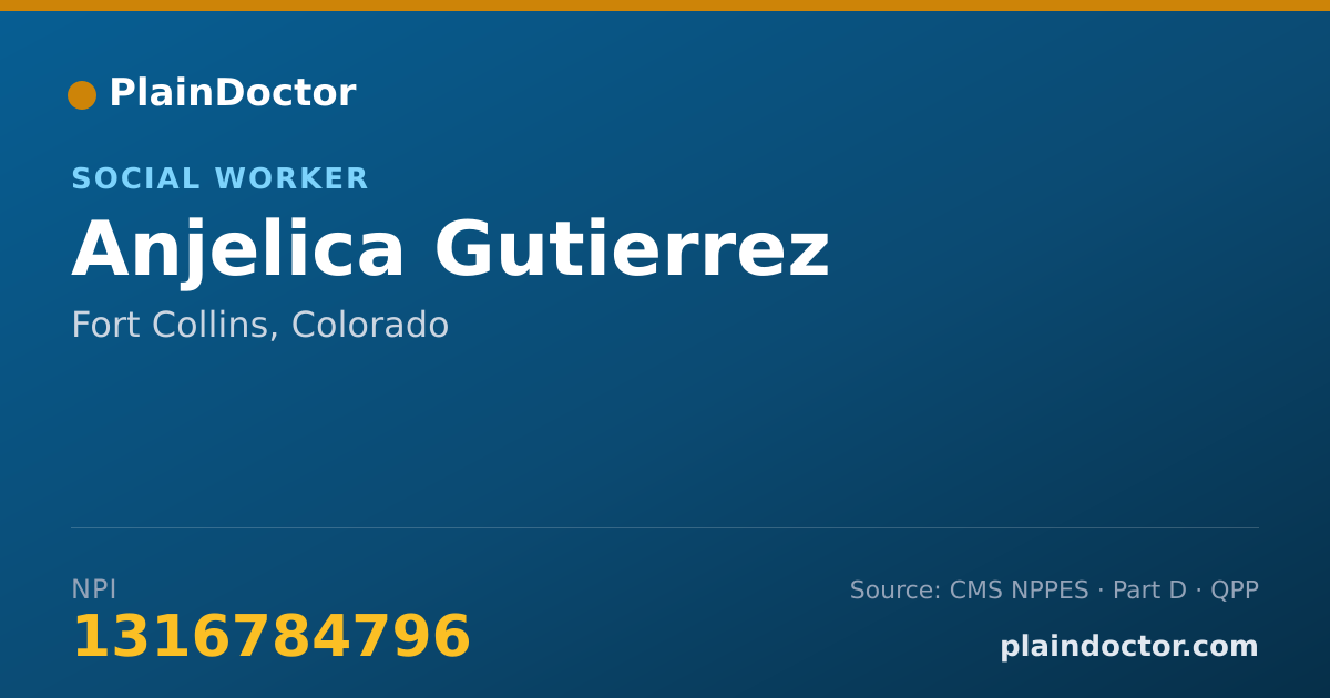 Shareable card for Anjelica Gutierrez - Social Worker, Fort Collins, CO