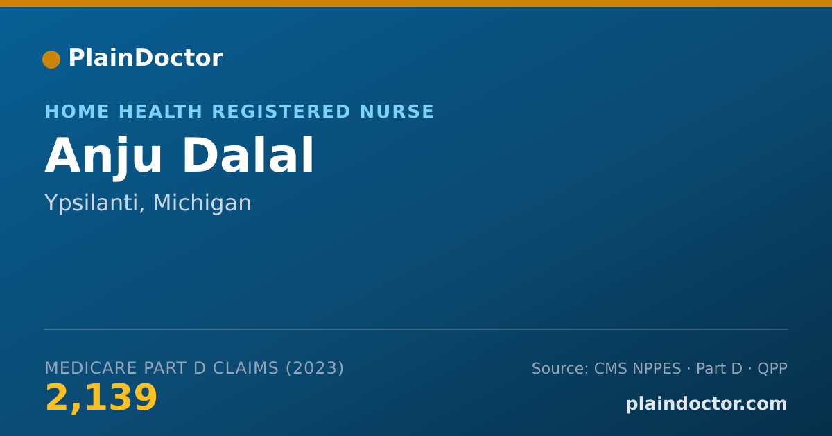 Shareable card for Anju Dalal - Home Health Registered Nurse, Ypsilanti, MI