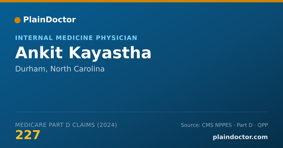 Shareable card for Ankit Kayastha - Internal Medicine Physician, Durham, NC