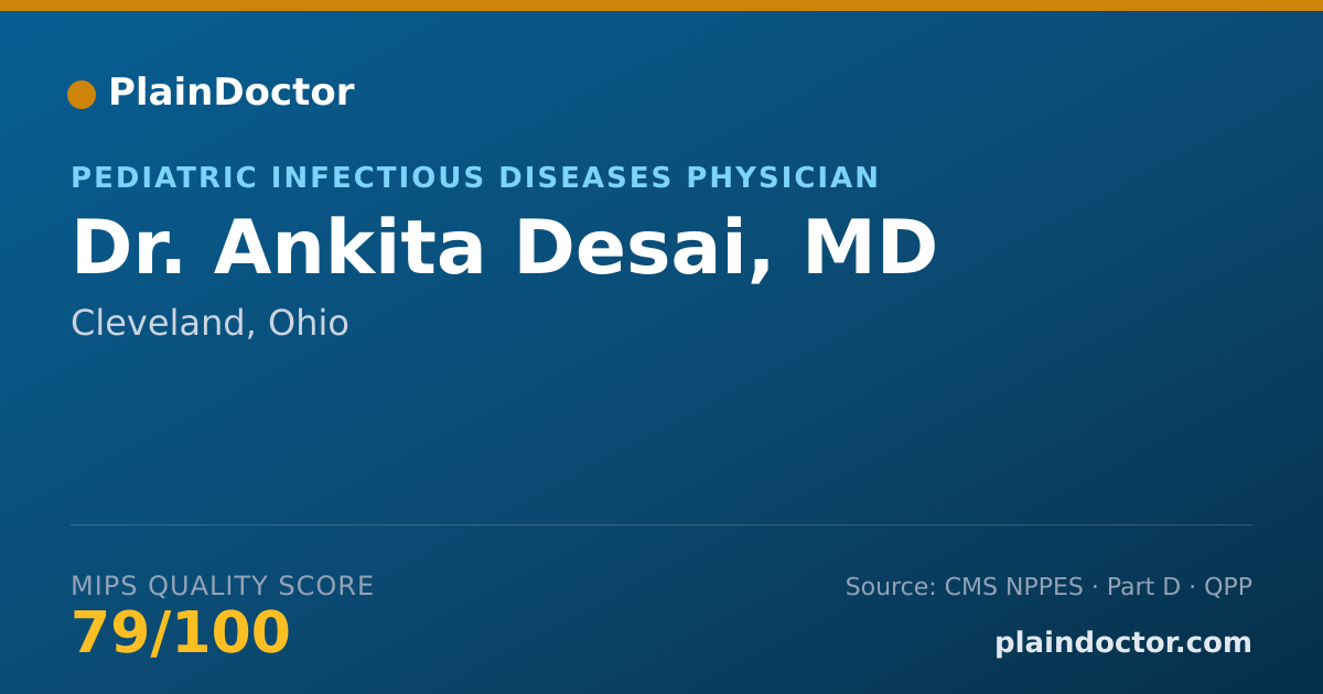 Shareable card for Ankita Desai, MD - Pediatric Infectious Diseases Physician, Cleveland, OH