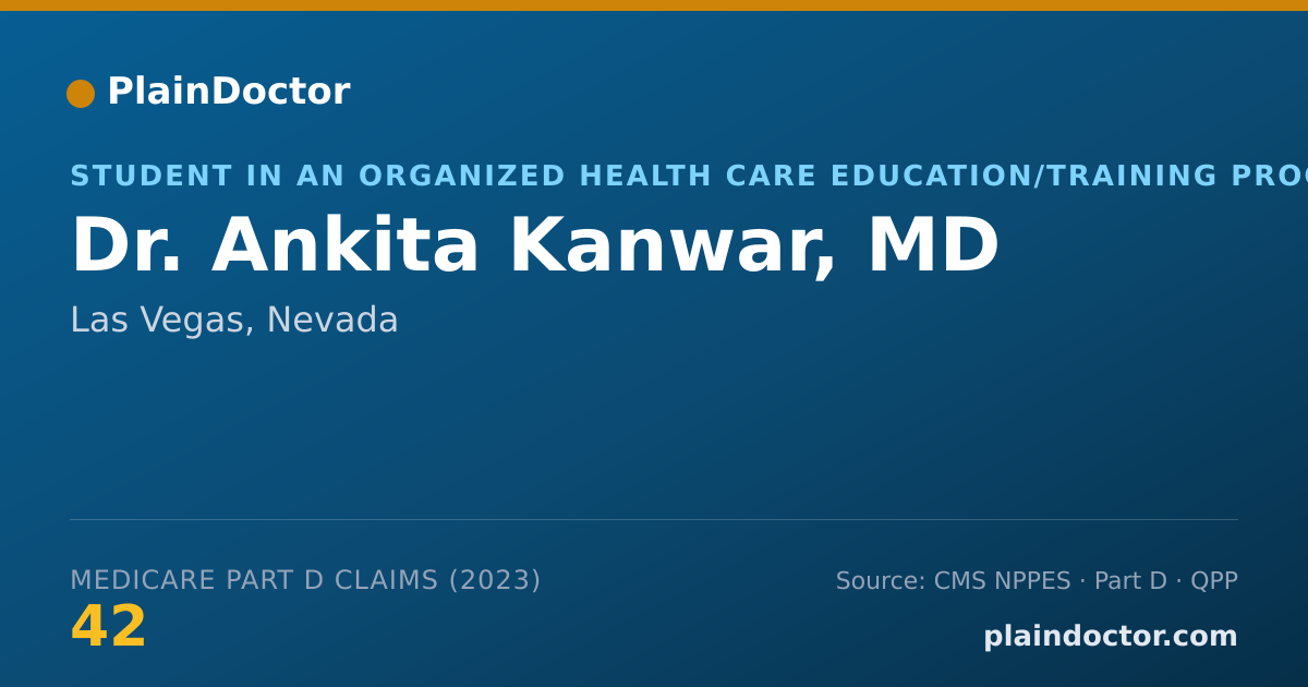 Shareable card for Ankita Kanwar, MD - Student in an Organized Health Care Education/Training Program, Las Vegas, NV