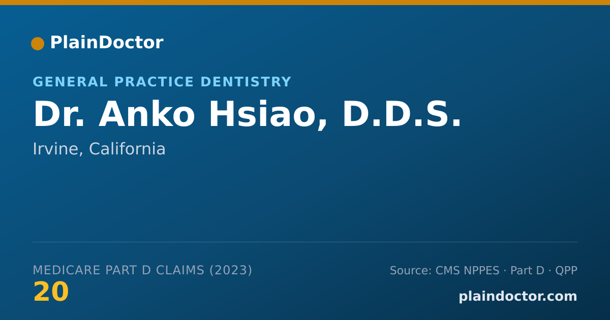 Shareable card for Anko Hsiao, D.D.S. - General Practice Dentistry, Irvine, CA