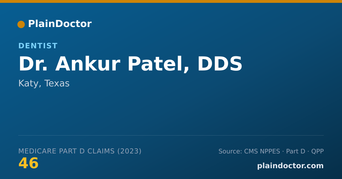 Shareable card for Ankur Patel, DDS - Dentist, Katy, TX