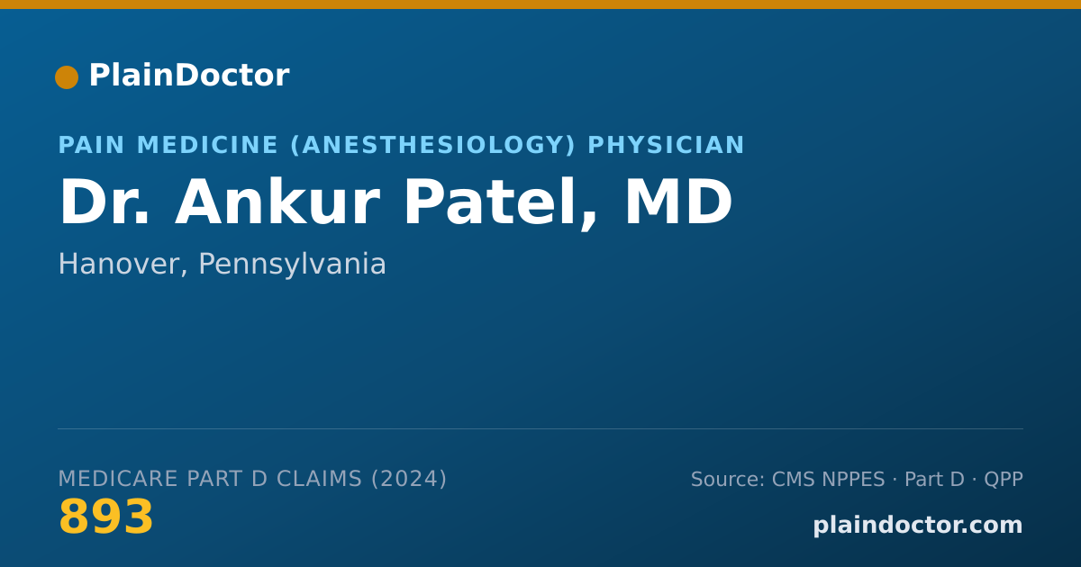 Shareable card for Ankur Patel, MD - Pain Medicine (Anesthesiology) Physician, Hanover, PA