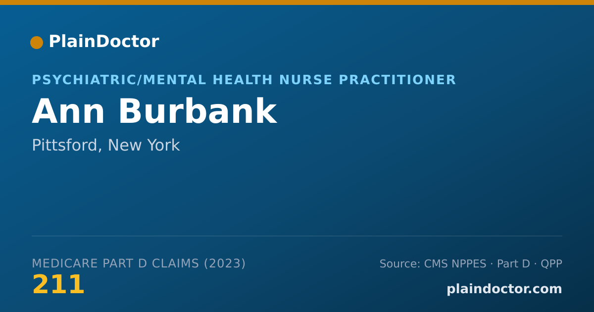 Shareable card for Ann Burbank - Psychiatric/Mental Health Nurse Practitioner, Pittsford, NY