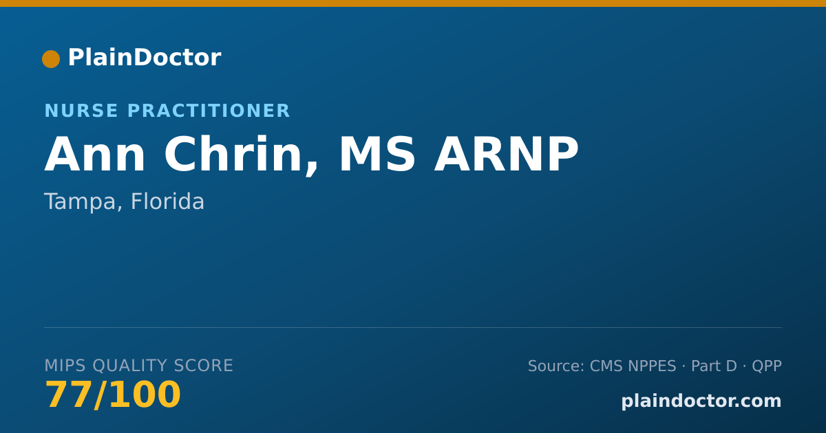 Shareable card for Ann Chrin, MS ARNP - Nurse Practitioner, Tampa, FL