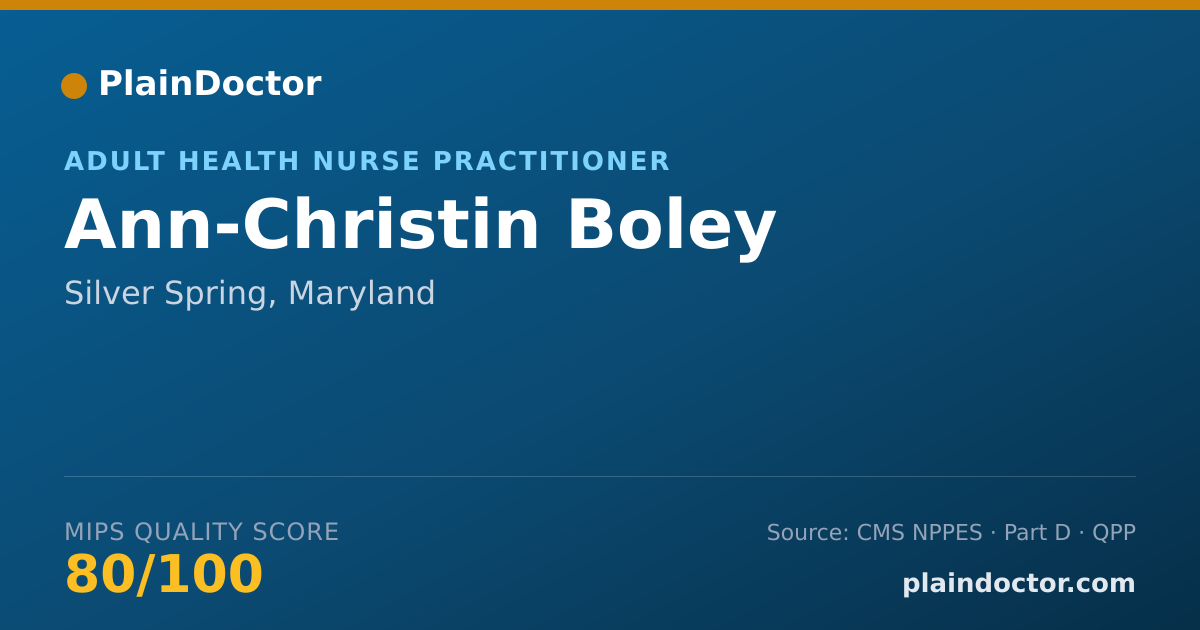 Shareable card for Ann-Christin Boley - Adult Health Nurse Practitioner, Silver Spring, MD