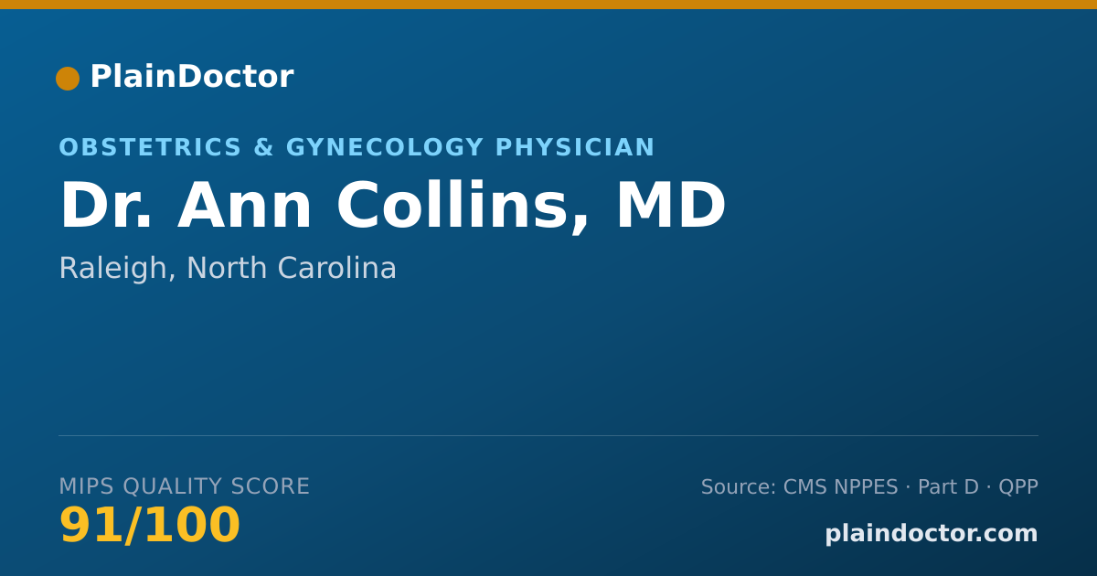 Shareable card for Ann Collins, MD - Obstetrics & Gynecology Physician, Raleigh, NC