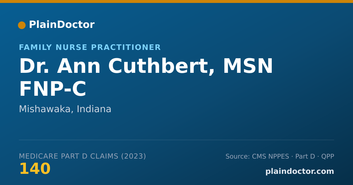 Shareable card for Ann Cuthbert, MSN FNP-C - Family Nurse Practitioner, Mishawaka, IN