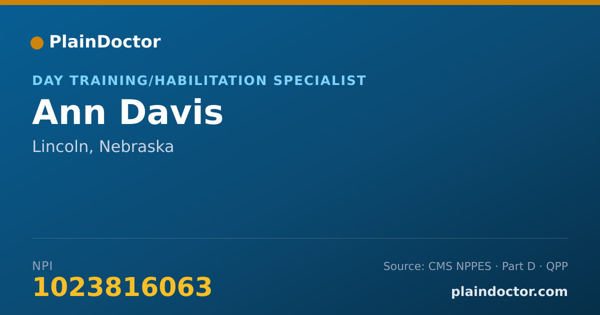 Shareable card for Ann Davis - Day Training/Habilitation Specialist, Lincoln, NE