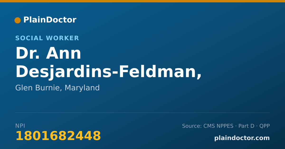 Shareable card for Ann Desjardins-Feldman, LCSW - Social Worker, Glen Burnie, MD