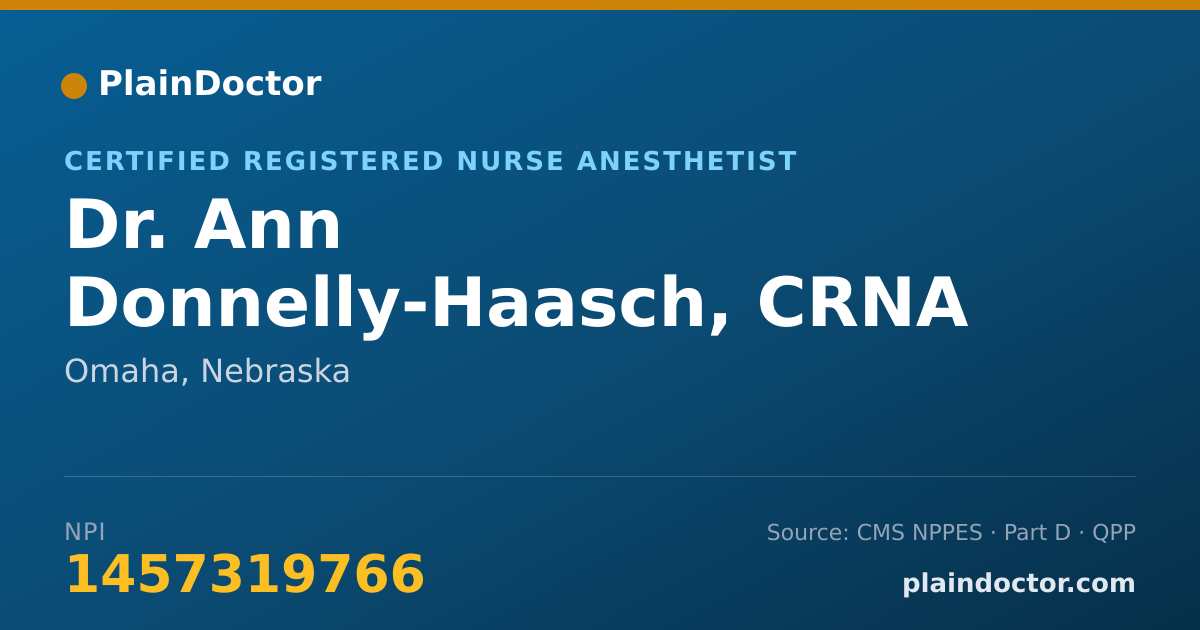 Shareable card for Ann Donnelly-Haasch, CRNA - Certified Registered Nurse Anesthetist, Omaha, NE