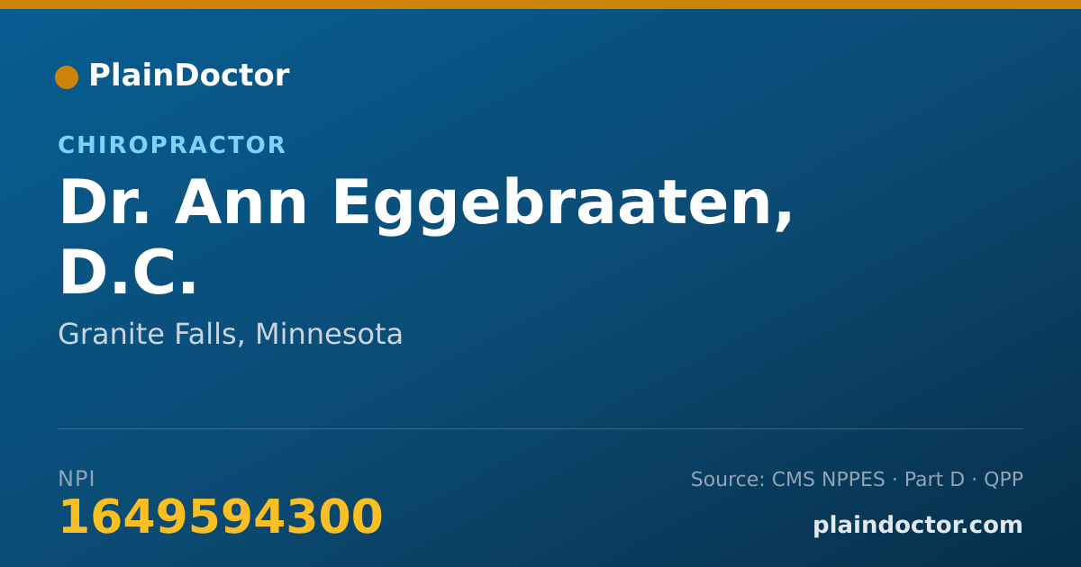 Shareable card for Ann Eggebraaten, D.C. - Chiropractor, Granite Falls, MN