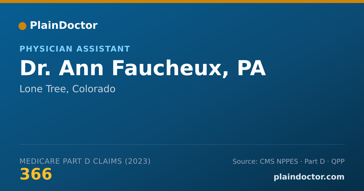 Shareable card for Ann Faucheux, PA - Physician Assistant, Lone Tree, CO