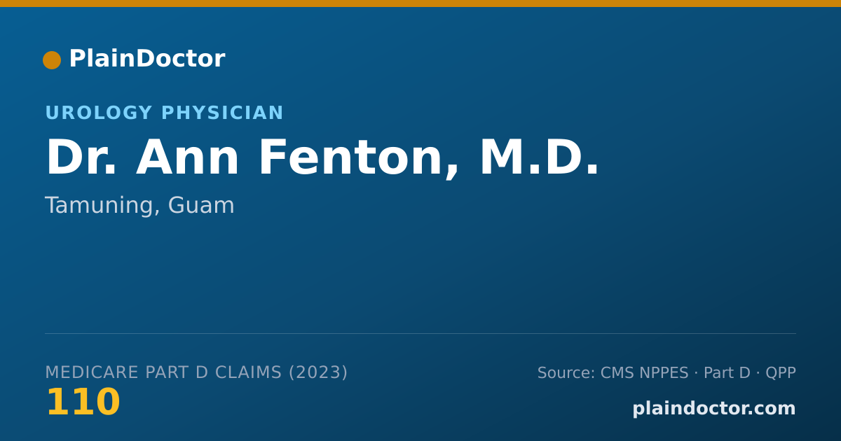 Shareable card for Ann Fenton, M.D. - Urology Physician, Tamuning, GU