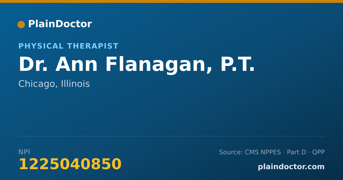 Shareable card for Ann Flanagan, P.T. - Physical Therapist, Chicago, IL
