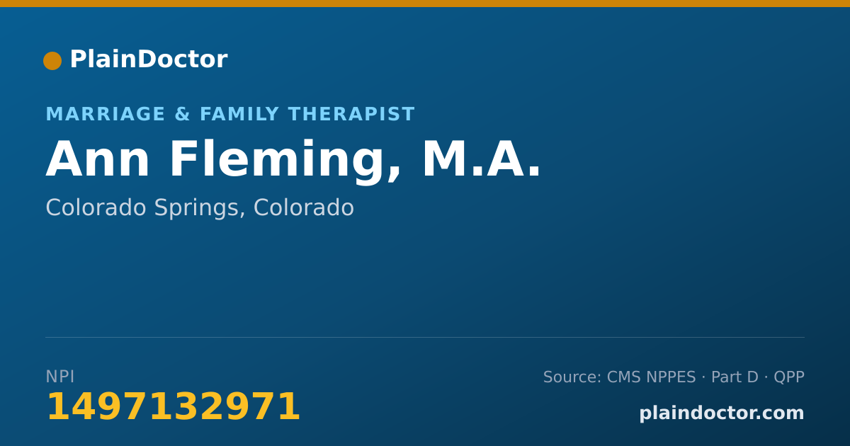 Shareable card for Ann Fleming, M.A. - Marriage & Family Therapist, Colorado Springs, CO