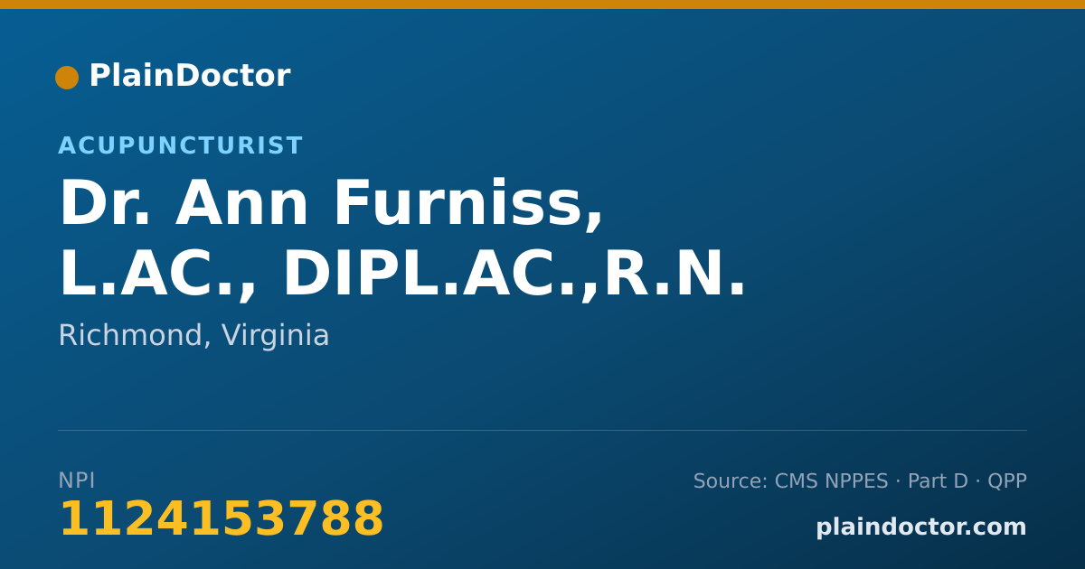 Shareable card for Ann Furniss, L.AC., DIPL.AC.,R.N. - Acupuncturist, Richmond, VA