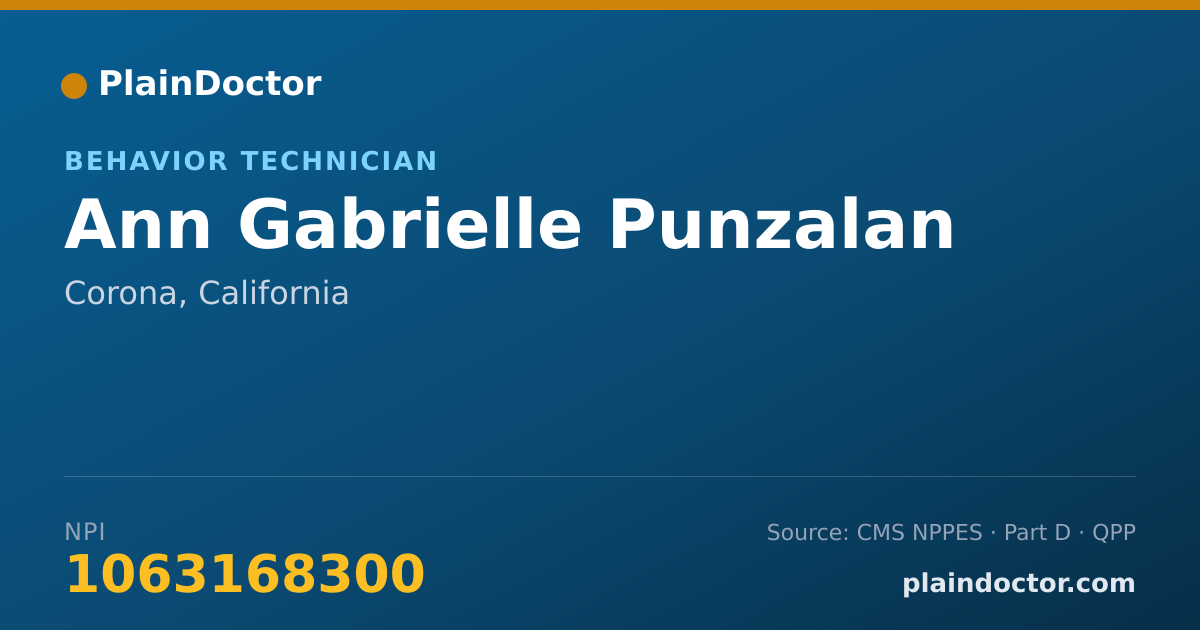 Shareable card for Ann Gabrielle Punzalan - Behavior Technician, Corona, CA