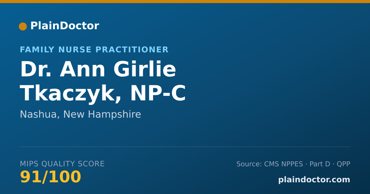 Shareable card for Ann Girlie Tkaczyk, NP-C - Family Nurse Practitioner, Nashua, NH