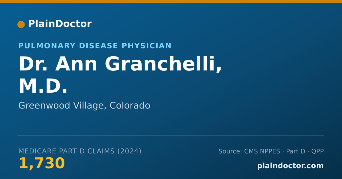 Shareable card for Ann Granchelli, M.D. - Pulmonary Disease Physician, Greenwood Village, CO