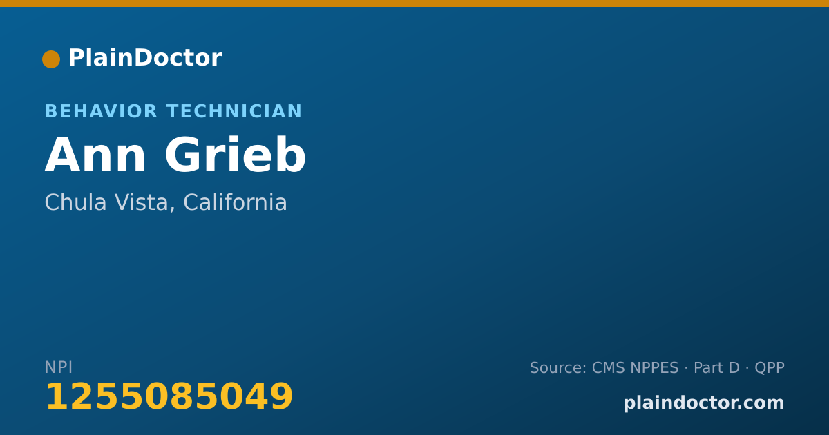 Shareable card for Ann Grieb - Behavior Technician, Chula Vista, CA