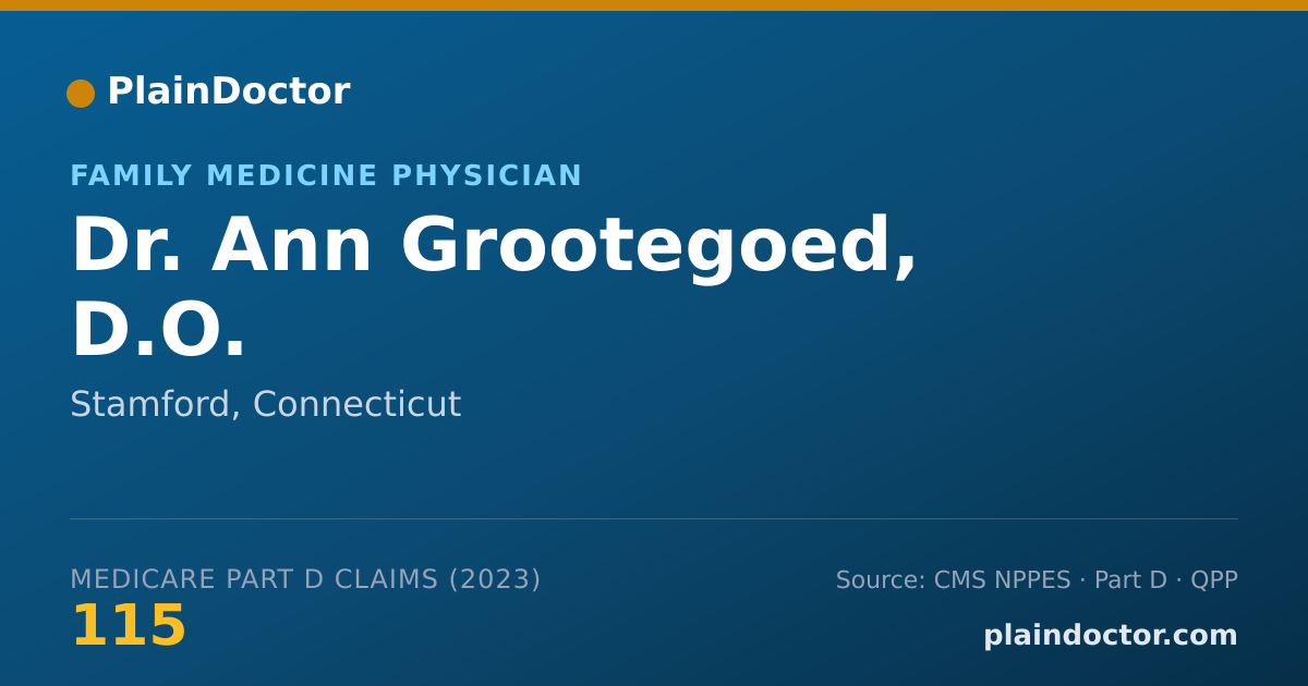 Shareable card for Ann Grootegoed, D.O. - Family Medicine Physician, Stamford, CT