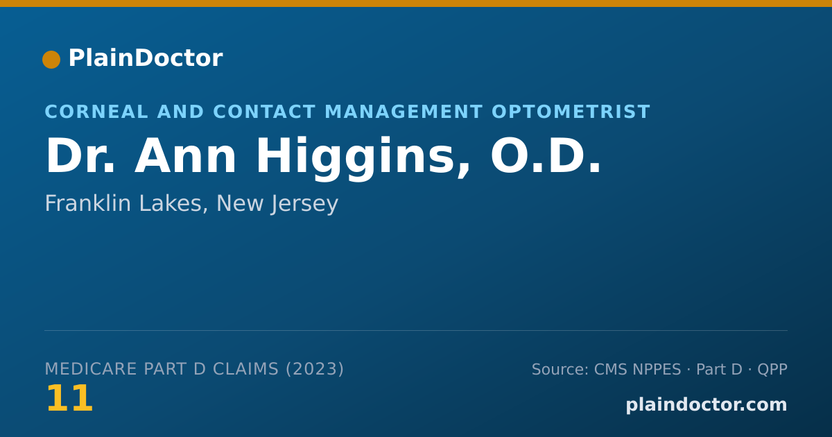 Shareable card for Ann Higgins, O.D. - Corneal and Contact Management Optometrist, Franklin Lakes, NJ