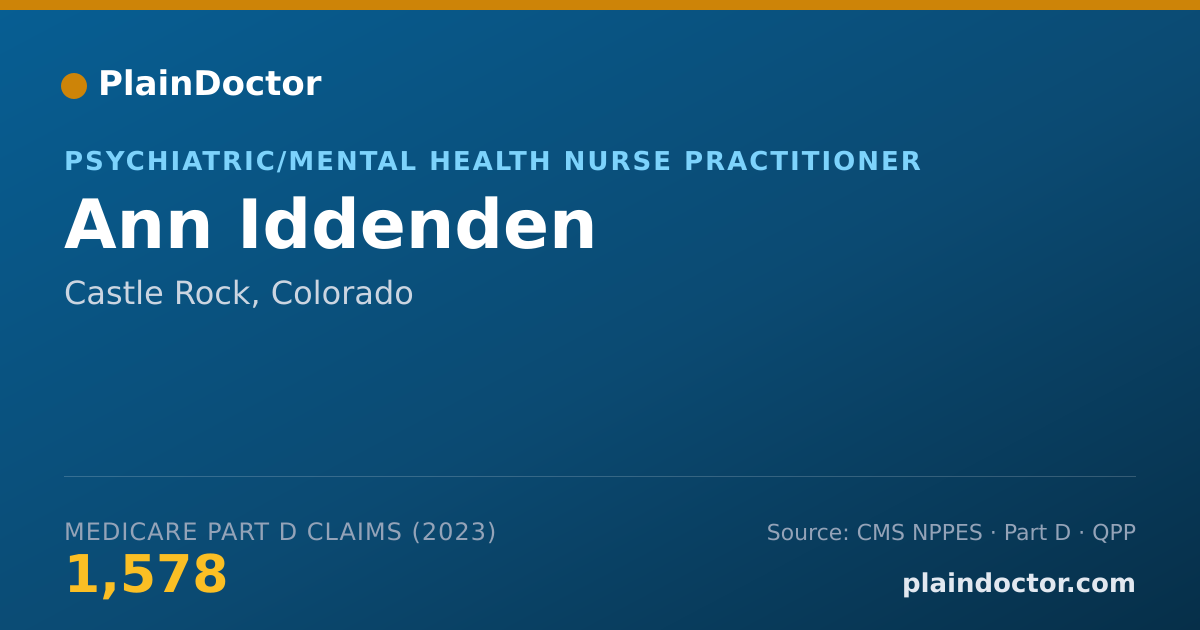 Shareable card for Ann Iddenden - Psychiatric/Mental Health Nurse Practitioner, Castle Rock, CO