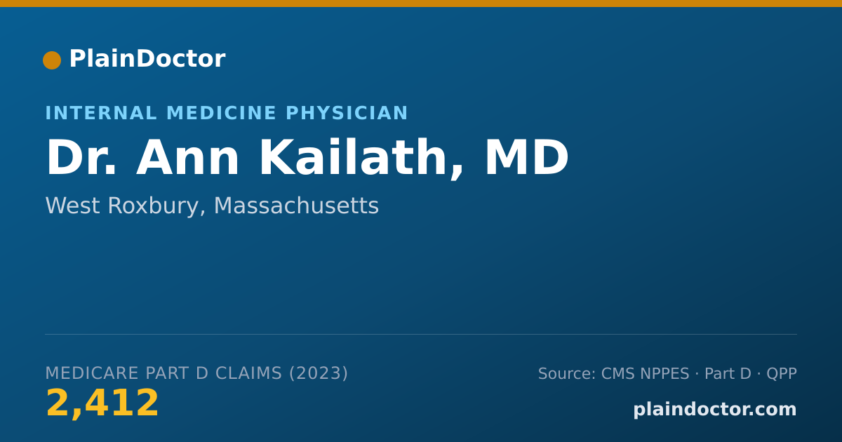 Shareable card for Ann Kailath, MD - Internal Medicine Physician, West Roxbury, MA