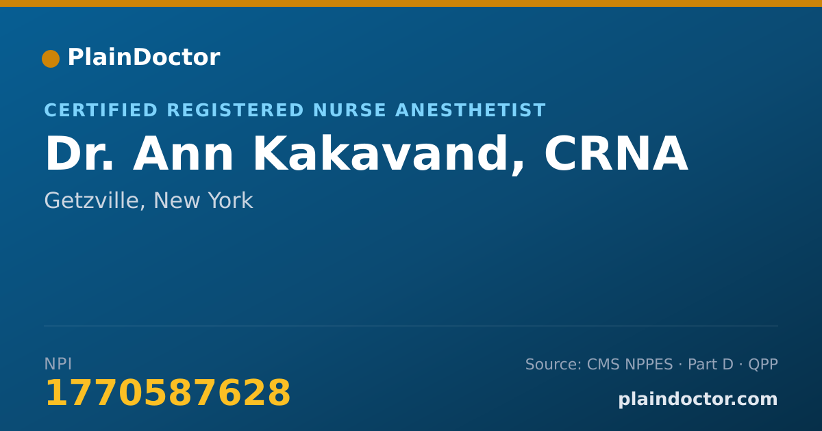Shareable card for Ann Kakavand, CRNA - Certified Registered Nurse Anesthetist, Getzville, NY