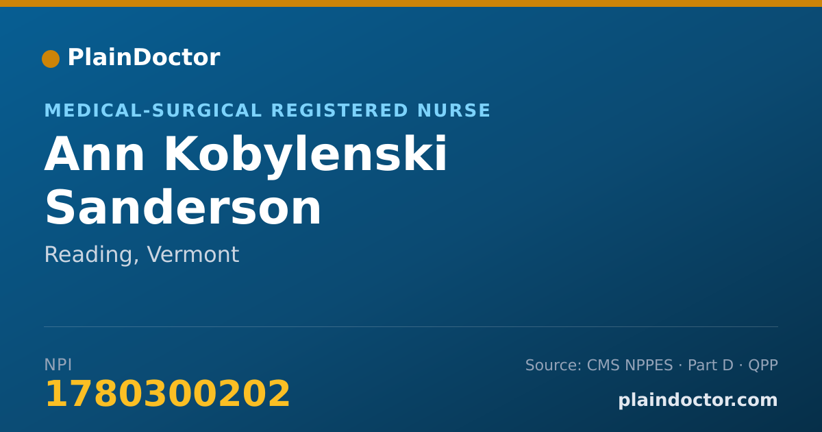 Shareable card for Ann Kobylenski Sanderson - Medical-Surgical Registered Nurse, Reading, VT