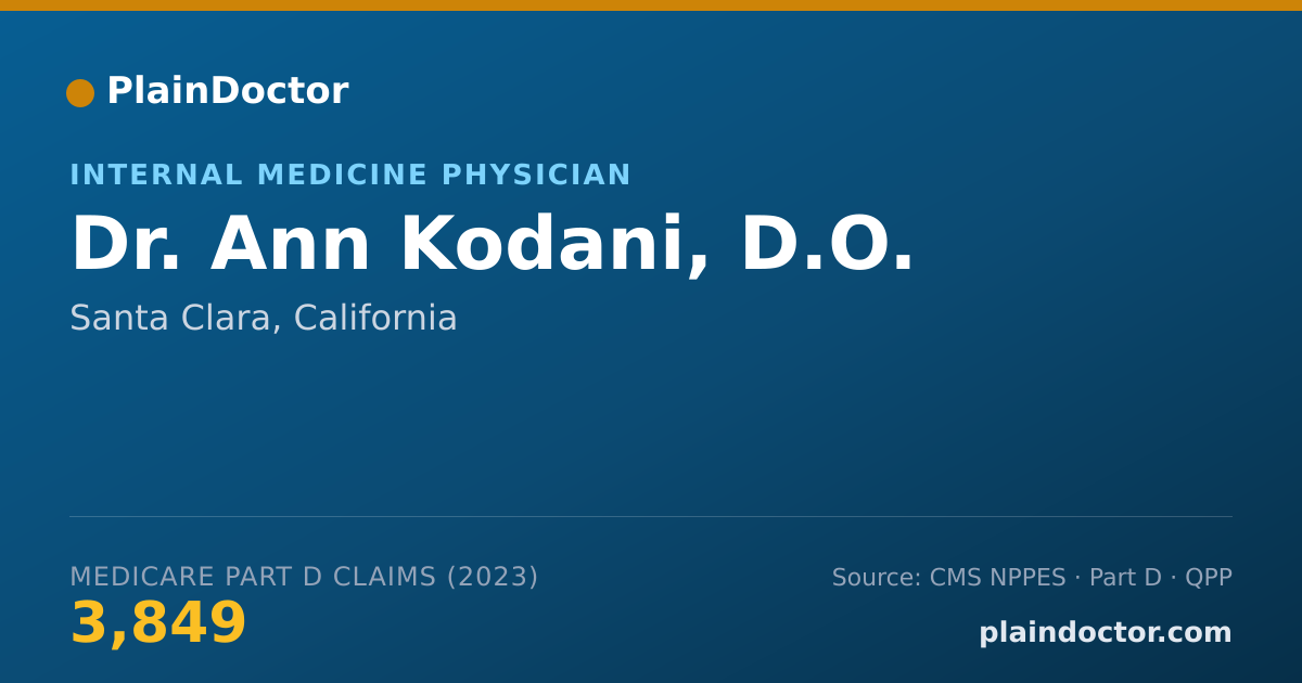 Shareable card for Ann Kodani, D.O. - Internal Medicine Physician, Santa Clara, CA