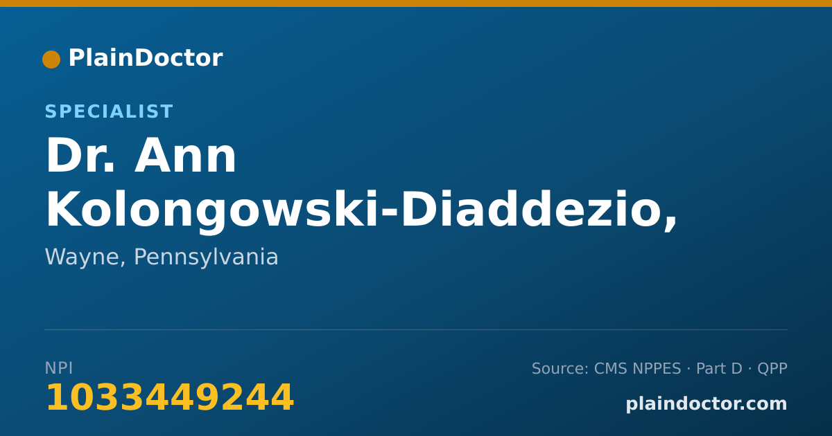 Shareable card for Ann Kolongowski-Diaddezio, MSPT - Specialist, Wayne, PA