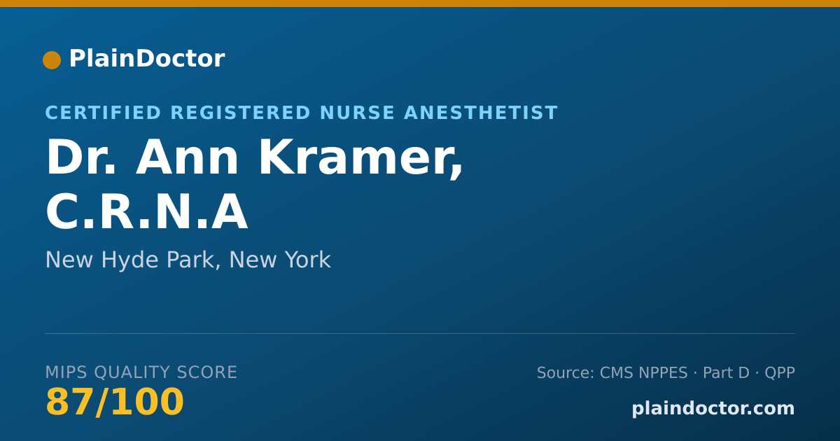 Shareable card for Ann Kramer, C.R.N.A - Certified Registered Nurse Anesthetist, New Hyde Park, NY