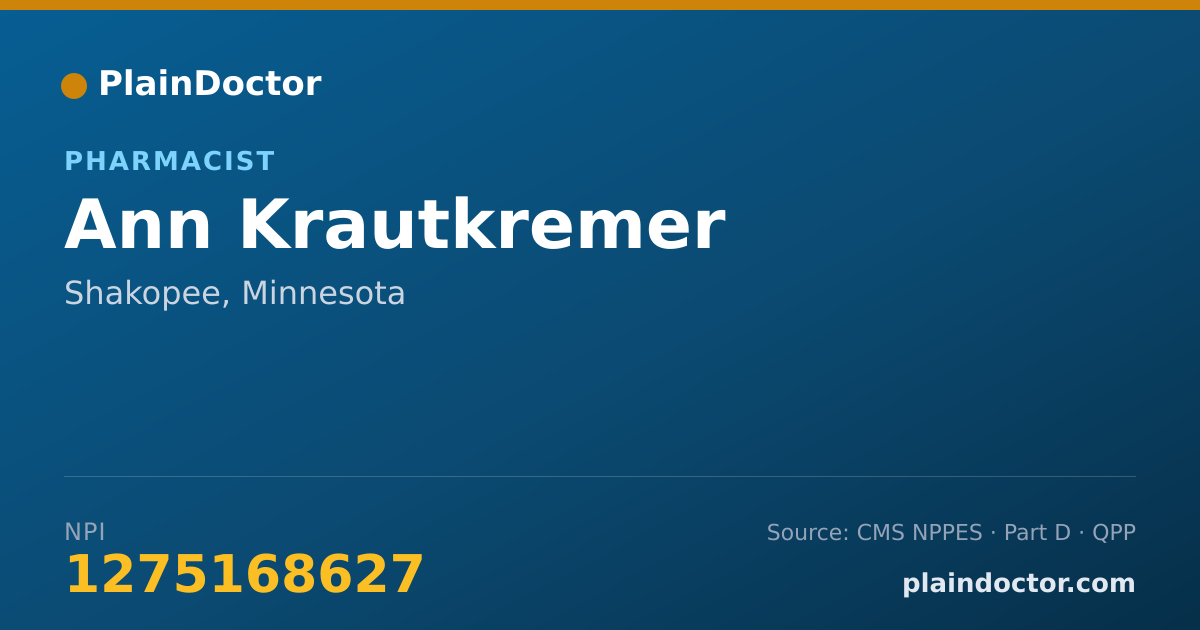 Shareable card for Ann Krautkremer - Pharmacist, Shakopee, MN