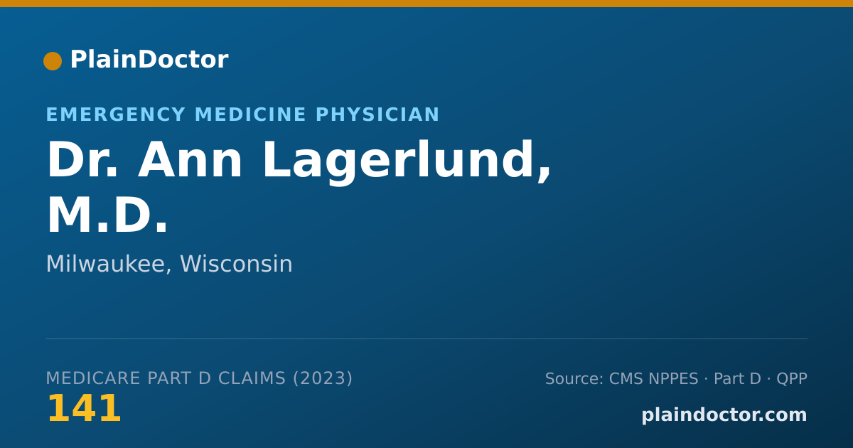 Shareable card for Ann Lagerlund, M.D. - Emergency Medicine Physician, Milwaukee, WI