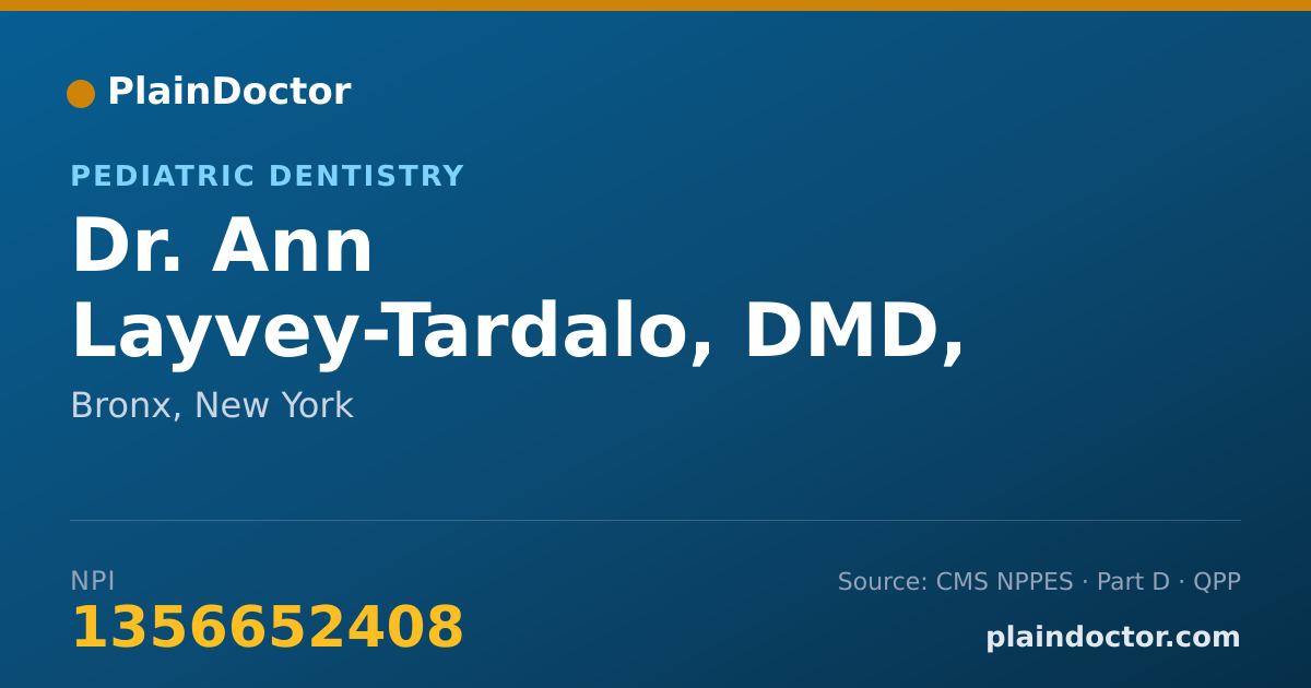 Shareable card for Ann Layvey-Tardalo, DMD, MPH - Pediatric Dentistry, Bronx, NY